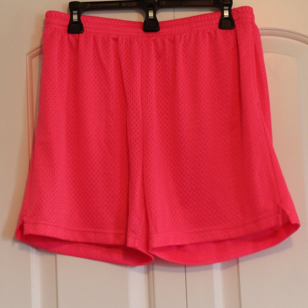 BCG Junior Pink Mesh Basketball Long Shorts Size Medium Casual Athletic Wear